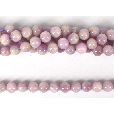 Kunzite polished round 8-9mm strand 43 beads