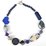 Navy/Blue Agate, jade, glass, kashmiri necklace 53cm long