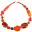 Rose Orange Agate, Tiger Eye, Coral, Howlite necklace 52cm long