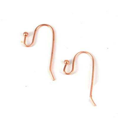 Rose Gold plated brass Sheppard 0.9mm thickx21.5mm long 10 pair