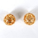 24K Gold plate brass bead round filligree 12mm 1 pack-findings-Beadthemup