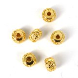 24K Gold plate brass bead rondel 4.7x4.5mm 2 pack-findings-Beadthemup
