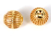24K Gold plate brass bead oval extra large 17x19mm 1 pack-findings-Beadthemup