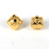 24K Gold plate brass bead bicone 10.5mm 1 pack-findings-Beadthemup