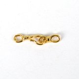24K Gold plate brass clasp hook 22mm 2 pack-findings-Beadthemup