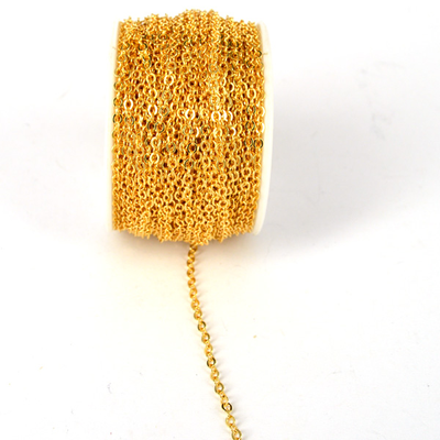 24K Gold plate Chain cable 2.5mm per Meter