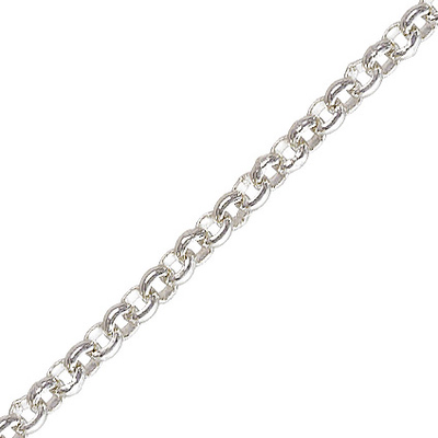 Sterling silver Chain rollo 0.6x1.75 per Meter