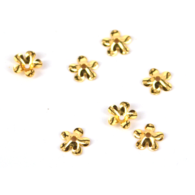 24k Gold plate Brass 7mm Caps 10 pack