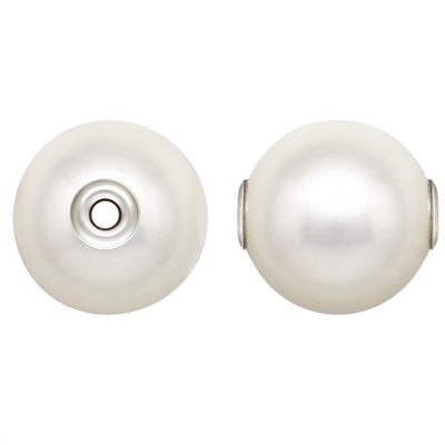 Fresh Water Pearl "A" 10-11mm White 1.5mm Hole S.Silver AT Grommets