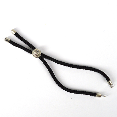 Rhodium plate Cord adjustable Bracelet