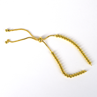 Gold plate Beaded adjustable Bracelet