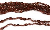Garnet Fac.Olive app 7x5mm str 33 beads 1/2 strand length-beads incl pearls-Beadthemup