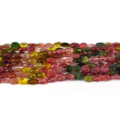 Tourmaline Pol.Nugget app 8x6mm str 58 beads