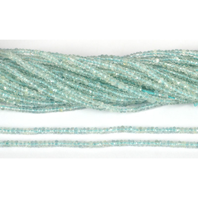 Aquamarine Fac.Rondel 3x2mm str 130 beads