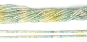 Aquamarine Fac.Rondel multicolour 3x2mm str 228 beads-beads incl pearls-Beadthemup