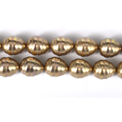 Shell Based Pearl Beige Teardrop 17x14mm str 24 beads