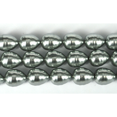Shell Based Pearl Silver Teardrop 15x12mm Per Pair