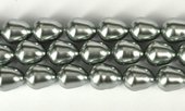 Shell Based Pearl Silver Teardrop 15x12mm Str 27 beads-beads incl pearls-Beadthemup