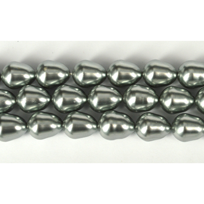Shell Based Pearl Silver Teardrop 15x12mm Str 27 beads