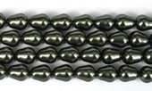 Shell Based Pearl Dk Grey Teardrop 12x10mm Str 32 beads-beads incl pearls-Beadthemup