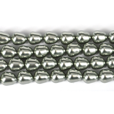 Shell Based Pearl Silver Teardrop 12x10mm Str 32 beads
