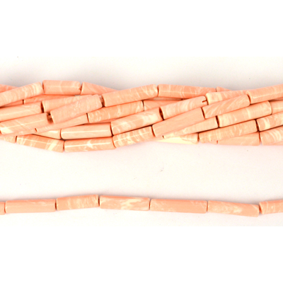 Synthetic Peach Tube approx. 20mm x 4mm Str 22 beads