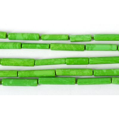 Synthetic Green Tube approx. 16mm x 4mm Str 22 beads