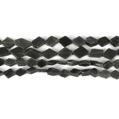 Grey Quartz Diamond approx. 10mm x 7mm Str 35 beads