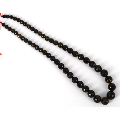 Tourmaline Black/Dark Fac.Round Grad 5-12mm str 52 beads