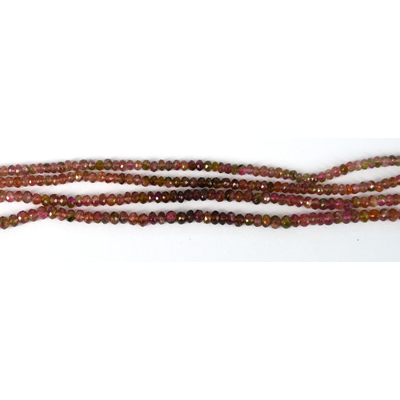 Tourmaline Pink Fac.Rondel Shaded 4.7x3mm str 120 beads