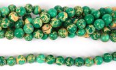 Imperial Jasper Dyed Teal pol.Round 10mm 40 beads-beads incl pearls-Beadthemup