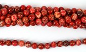 Imperial Jasper Dyed Red pol.Round 10mm 40 beads-beads incl pearls-Beadthemup
