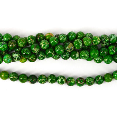 Imperial Jasper Dyed Green pol.Round 10mm 40 beads
