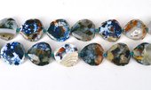 Agate Slice dyed Blue app 30x30mm EACH BEAD-beads incl pearls-Beadthemup