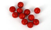Coral AAA Red Carved round 12mm EACH BEAD-beads incl pearls-Beadthemup