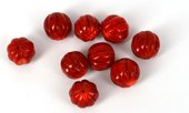 Coral AAA Red Carved Melon 15mm EACH BEAD-beads incl pearls-Beadthemup