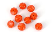 Coral AAA Apricot Carved Melon 15mm EACH BEAD-beads incl pearls-Beadthemup