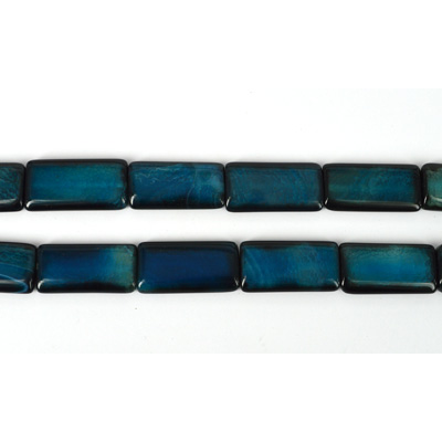 Agate Pol.Rectangle Blue 42x21mm str 11 beads