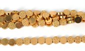 Agate w/druzy plated Gold Colour flat round 12mm str 33 beads-beads incl pearls-Beadthemup