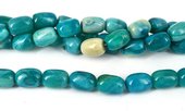 Agate Pol.Barrel Teal 18x13mm str 22 beads-beads incl pearls-Beadthemup
