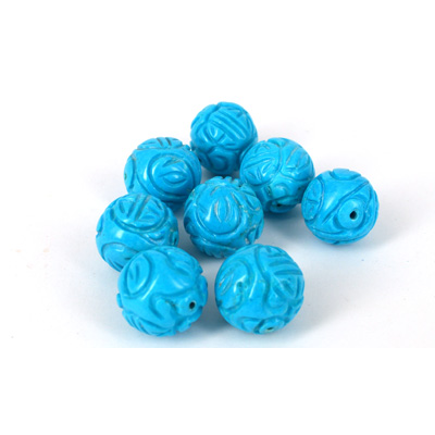 Howlite Dyed Carved 18mm bead EACH BEAD