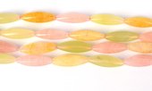 Rose, New Jade, Calcite 6 Side Olive 30x9mm str 14 beads-beads incl pearls-Beadthemup