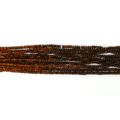 Tourmaline Brown Pol.Saucer 4x2mm str 210 beads