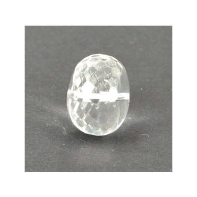Clear Quartz 15x20mm Faceted Rondel bead