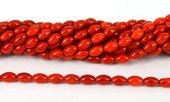 Coral Red Olive 6x10mm str 43 beads-beads incl pearls-Beadthemup