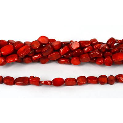 Coral Red app 10x8mm nugget beads per strand 39 Beads