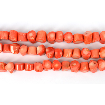 Coral Apricot Stick side drill 12x12mm str 36 beads