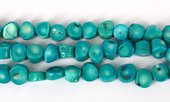 Coral Teal Stick side drill 12x12mm str 34 beads-beads incl pearls-Beadthemup