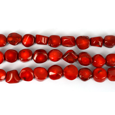 Coral Red Nugget 16mm str 24 beads