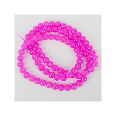 Glass bead strand 80cm long 10mm Hot pink
